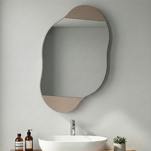 Szafka łazienkowa z lustrem, jasny mocha