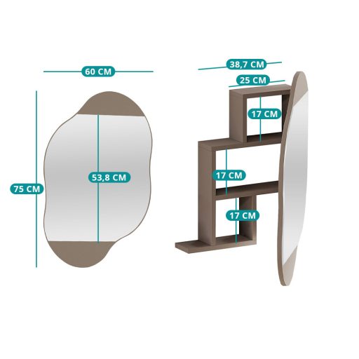Szafka łazienkowa z lustrem, jasny mocha