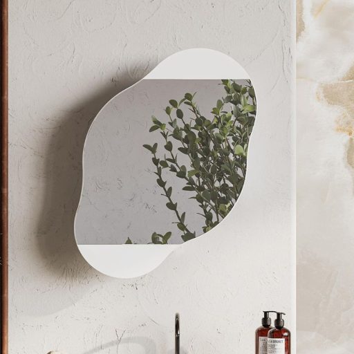 Szafka łazienkowa z lustrem, biała