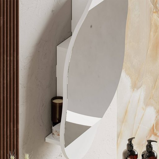 Szafka łazienkowa z lustrem, biała