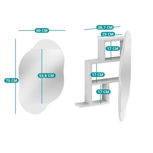 Szafka łazienkowa z lustrem, biała