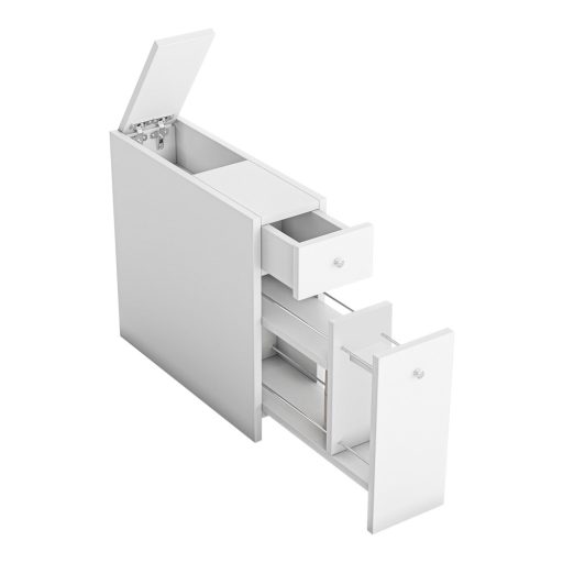 Wąska szafka łazienkowa, 60x55x20cm Biała