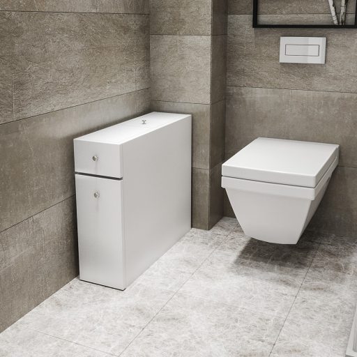 Wąska szafka łazienkowa, 60x55x20cm Biała