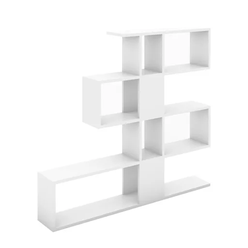 Modern aszimmetrikus polc 120x109x20cm fehér