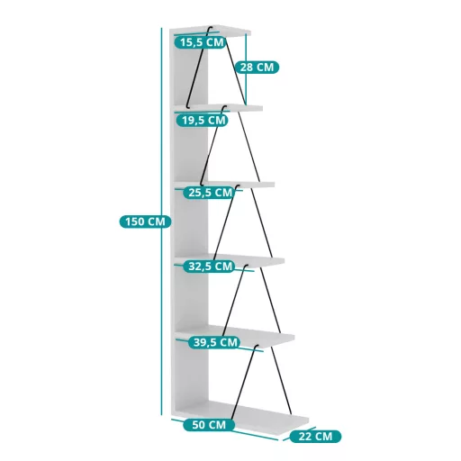 Regał 150x50x22, biały