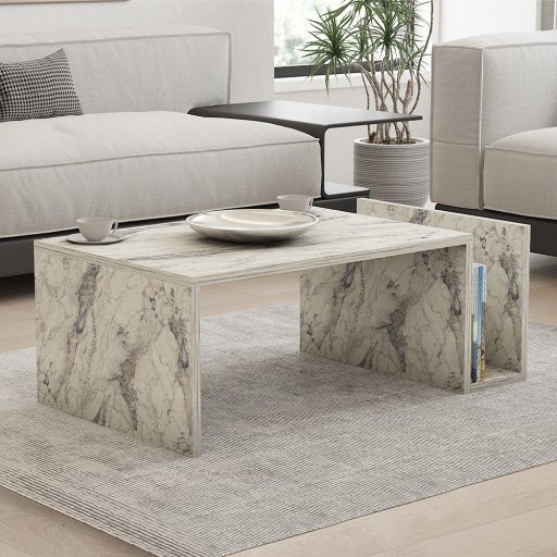 Stół kawowy w marmurowym wzorze 86.8x32.4x50cm