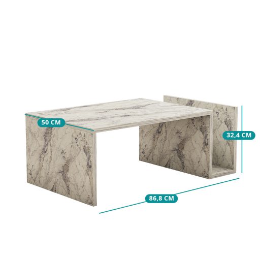 Stół kawowy w marmurowym wzorze 86.8x32.4x50cm