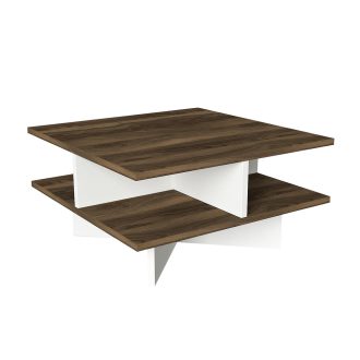 Stolik kawowy 60x31,2x60cm, Orzech-Biały