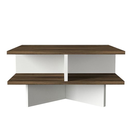 Stolik kawowy 60x31,2x60cm, Orzech-Biały