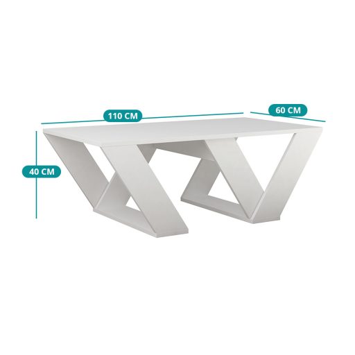 Stół kawowy 110x40x60cm, Biały
