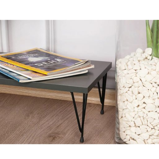 Stolik kawowy z metalowymi nogami 100x40x50cm, antracytowy