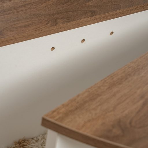 Okrągły Stół Kawowy 90x30x60cm, Biało-Orzechowy