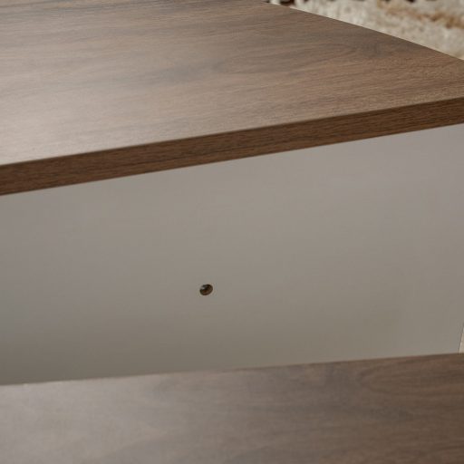 Okrągły Stół Kawowy 90x30x60cm, Biało-Orzechowy