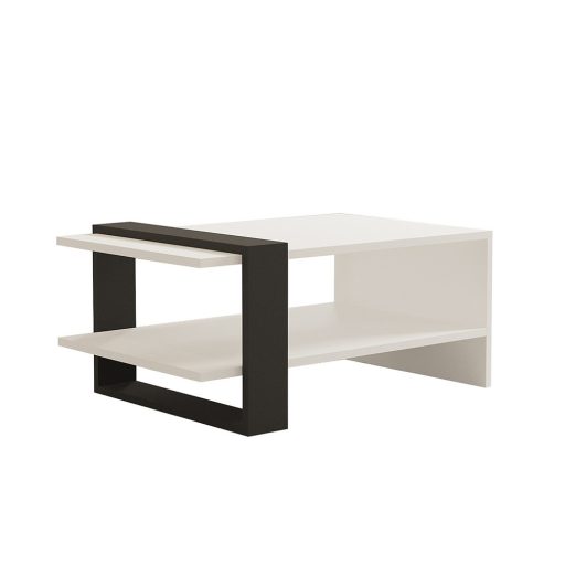 Stół kawowy 80x35x55cm, Antracytowo-Biały