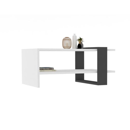 Stół kawowy 80x35x55cm, Antracytowo-Biały