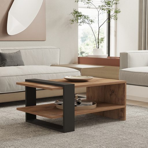 Stół kawowy 80x35x55cm, Dąb-Antracyt