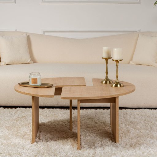 Okrągły Stolik Kawowy 90x41cm, Dąb