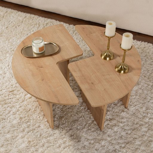 Okrągły Stolik Kawowy 90x41cm, Dąb