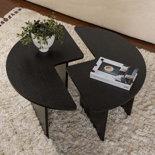 Okrągły Stół Kawowy 90x41cm, Czarny