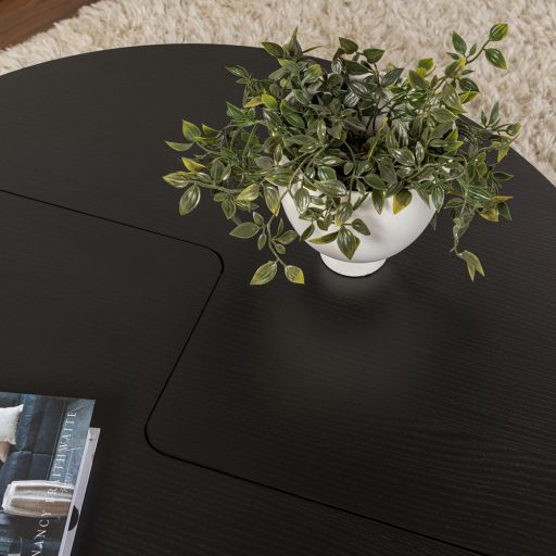 Okrągły Stół Kawowy 90x41cm, Czarny