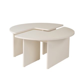 Okrągły Stół Kawowy 90x41cm, Biały