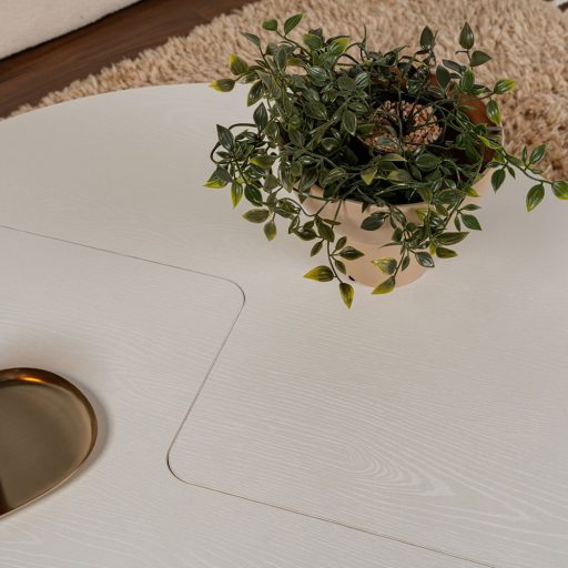 Okrągły Stół Kawowy 90x41cm, Biały