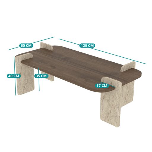 Stół kawowy 130x35x60cm, Orzech