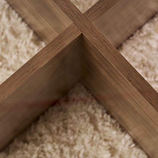 Okrągły Stolik Kawowy z Hartowanego Szkła 75x35x75cm, Orzech