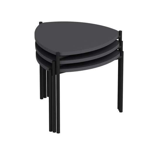 Zestaw stolików kawowych 3-częściowy, antracytowy