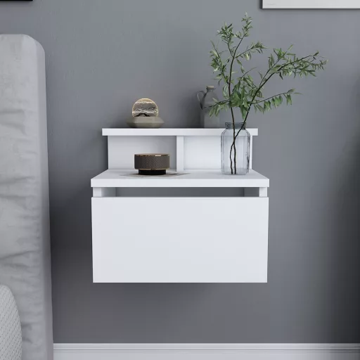 Nocna szafka wisząca 39.8x31.9x35cm, Biała