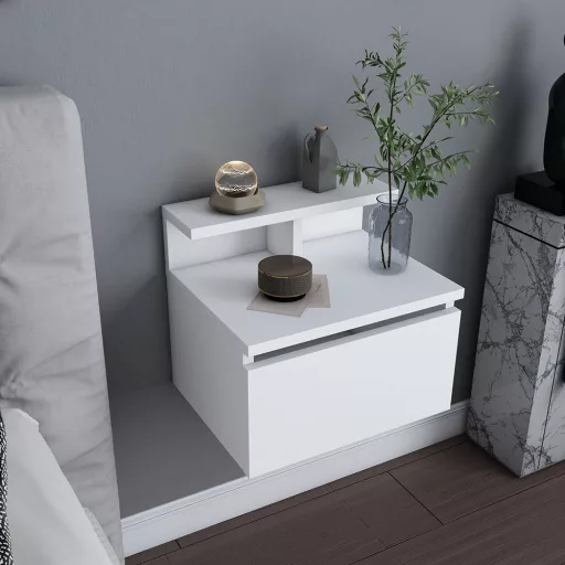 Nocna szafka wisząca 39.8x31.9x35cm, Biała