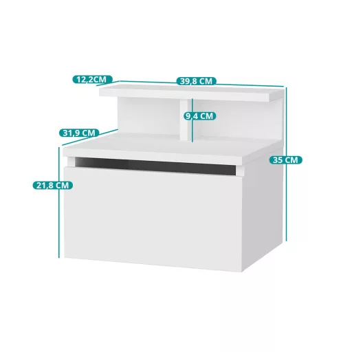 Nocna szafka wisząca 39.8x31.9x35cm, Biała