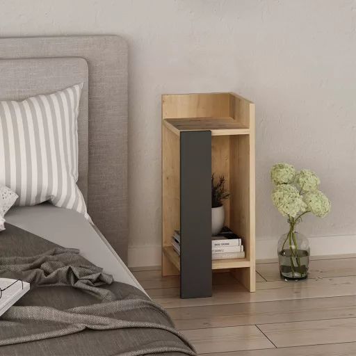 Nocna szafka po prawej stronie 60x25x27cm Antracyt-Dąb