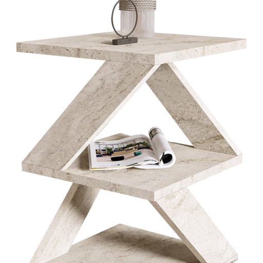 Stolik boczny dekoracyjny, 54,2x29,6x29,6cm, efekt marmuru