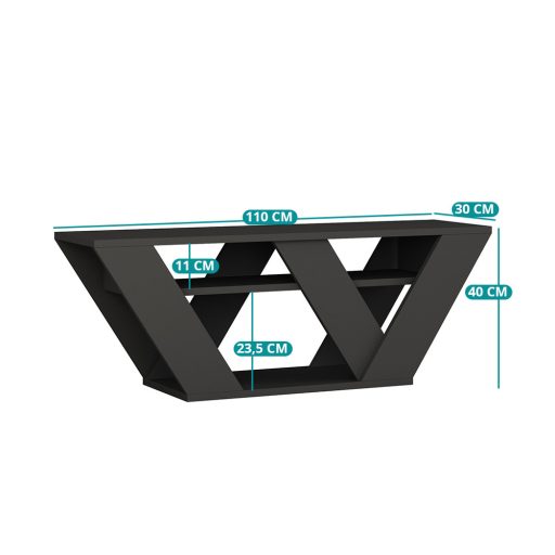 Stolik RTV 110x40x30cm, antracytowy