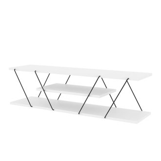 Stojak na telewizor 3-półkowy, biały