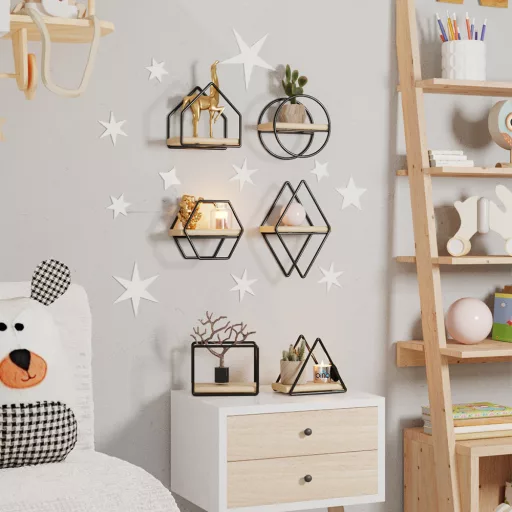 Zestaw półek ściennych 6-częściowy, czarny