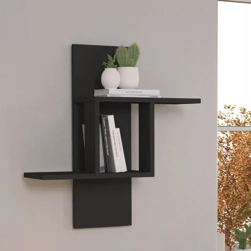 Półka ścienna 70x64x20cm, Antracytowa