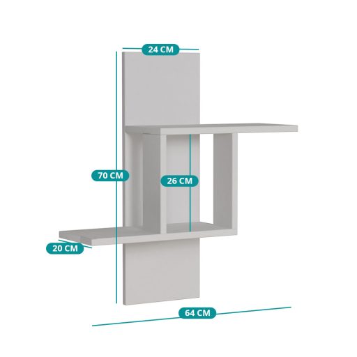 Półka ścienna 70x64x20cm, Biała