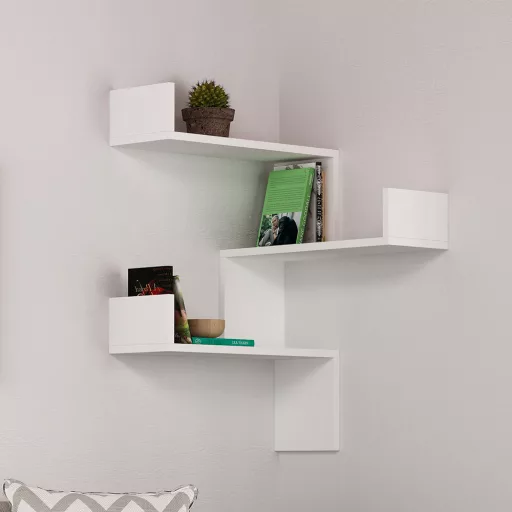 Półka narożna 60x90x60cm, Biała