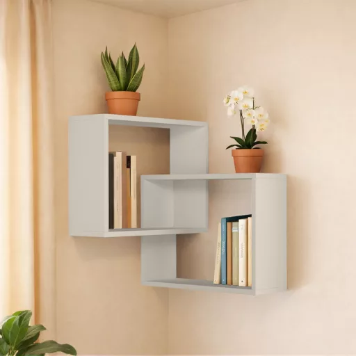 Zestaw półek ściennych 2-częściowy, biały