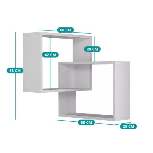 Zestaw półek ściennych 2-częściowy, biały