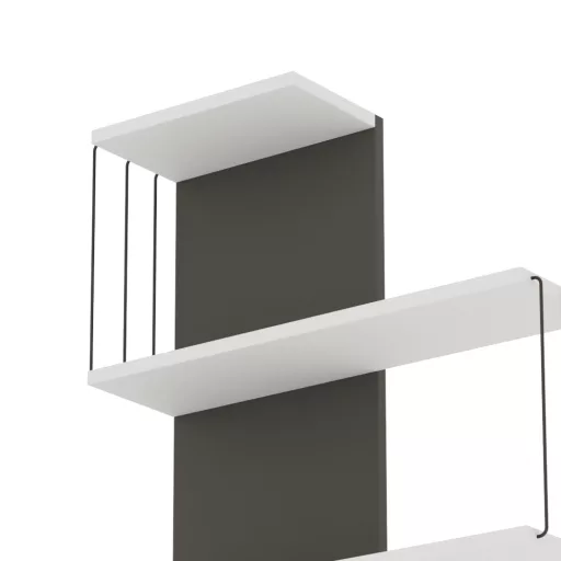 Półka ścienna 96x64x19cm, Biało-Antracytowa