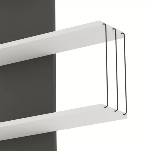 Półka ścienna 96x64x19cm, Biało-Antracytowa