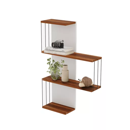 Półka ścienna 96x64x19cm, Sosna-Biała