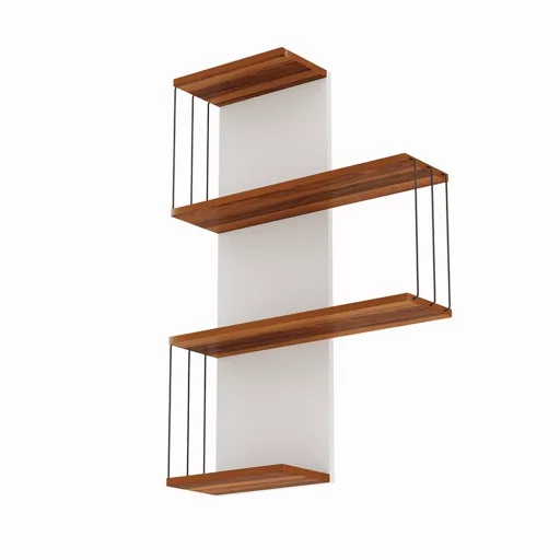 Półka ścienna 96x64x19cm, Sosna-Biała