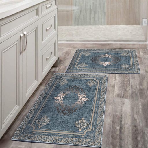 Zestaw dywaników łazienkowych 2-częściowy, niebieski