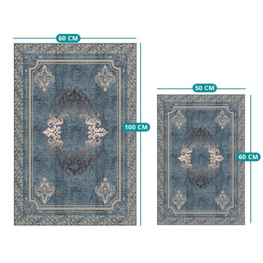 Zestaw dywaników łazienkowych 2-częściowy, niebieski