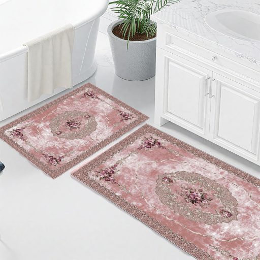 Zestaw dywaników łazienkowych 2-częściowy, puder