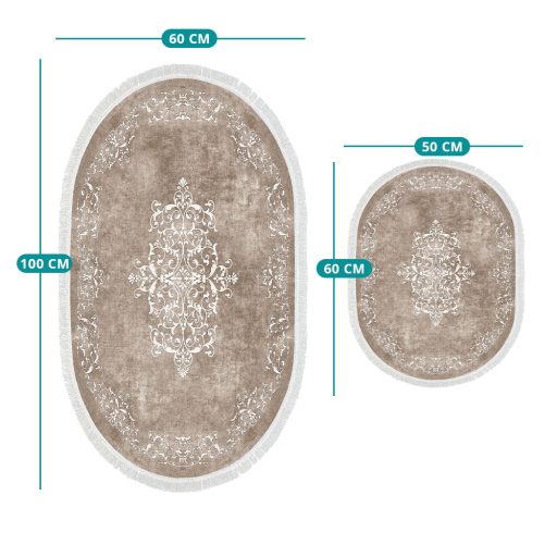 Zestaw dywaników łazienkowych 2-częściowy, beżowy